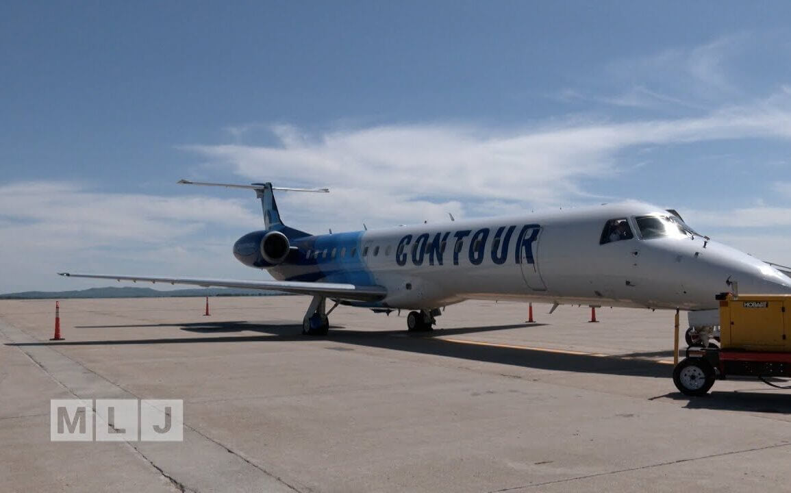 New Airline Landing at Plattsburgh International Airport Mountain