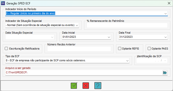 SPED ECF – Imunes e Isentas Tipo L - Tron