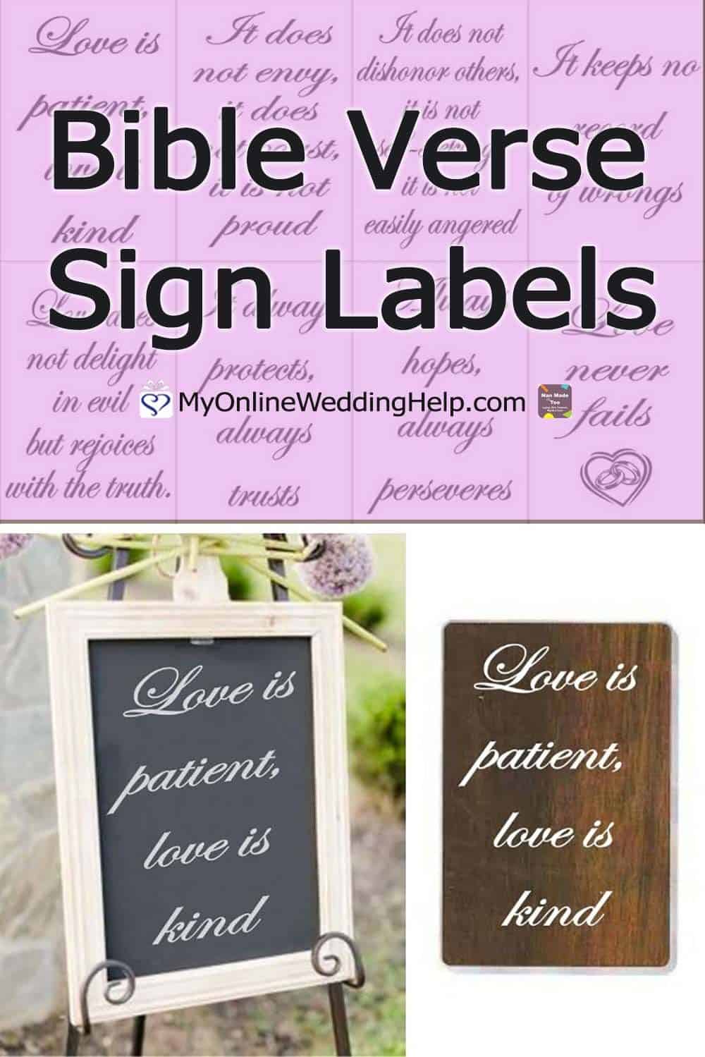 1 Corinthians Bible Verse Sign Labels Wedding Products from