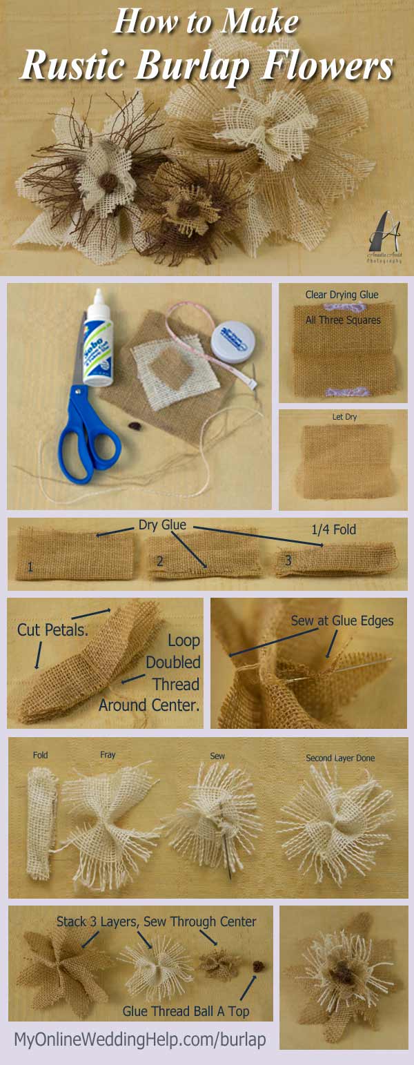 How to Make Rustic Burlap Flowers (Tutorial and Video) My Online