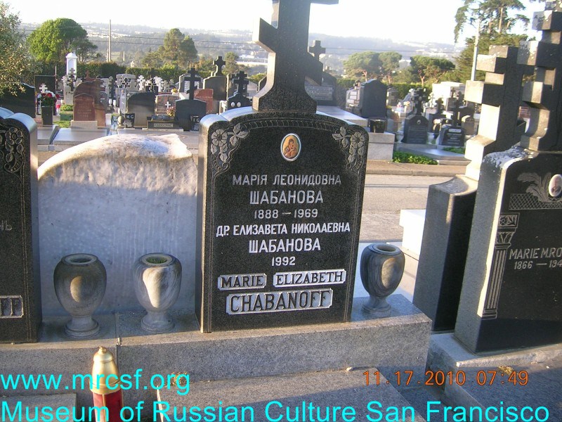 Grave/tombstone of CHABANOFF Мария Леонидовна