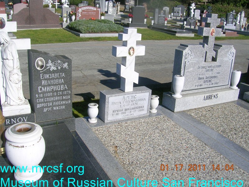 Grave/tombstone of AHRENS Нина Готгардовна