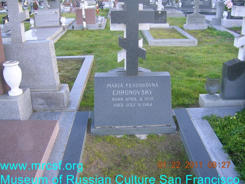 Grave/tombstone of CHRONOVSKY Мария Феодоровна
