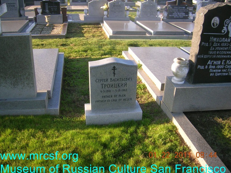 Grave/tombstone of TROITSKY Сергей Васильевич