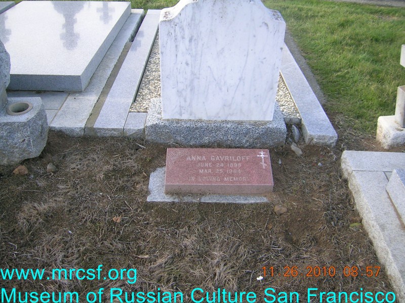Могила/надгробие ГАВРИЛОВА Anna