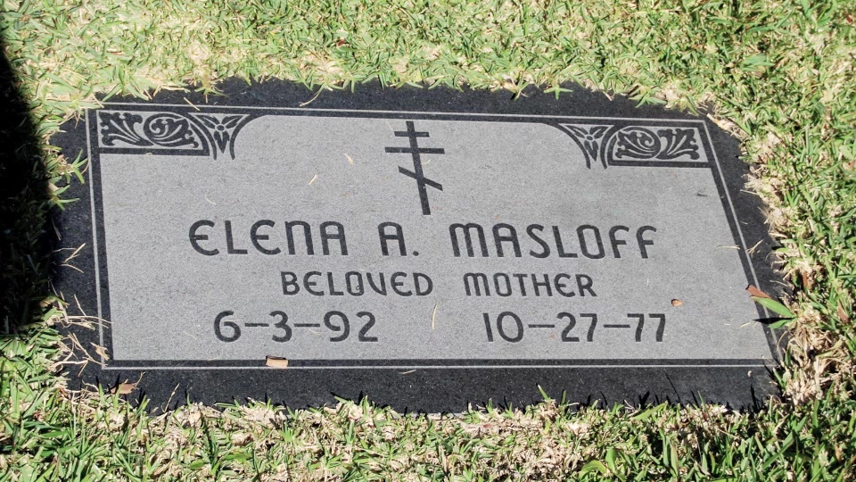 Grave/tombstone of MASLOFF Elena A.