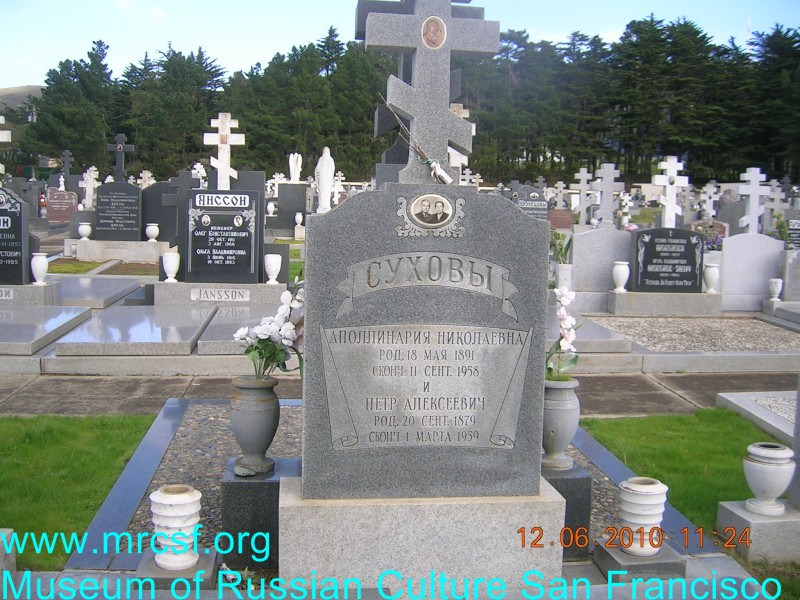 Grave/tombstone of SUHOFF Аполлинария Николаевна