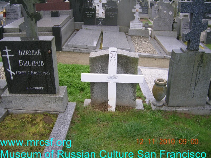 Могила/надгробие ФАУЛЕР Anna