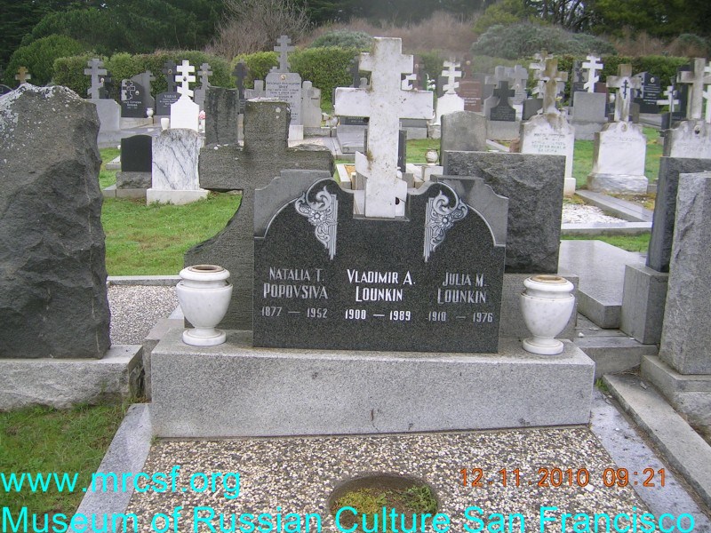 Grave/tombstone of LOUNKIN Julia М.