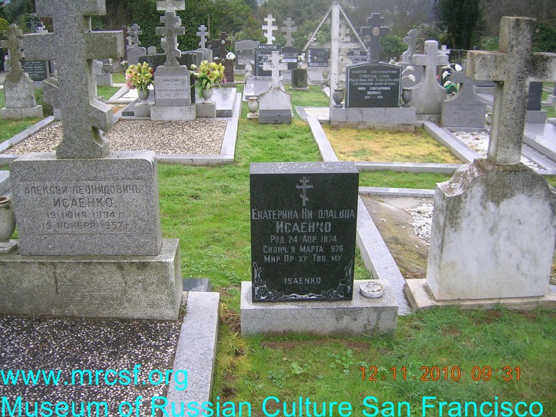 Grave/tombstone of ISAENKO Екатерина Николаевна