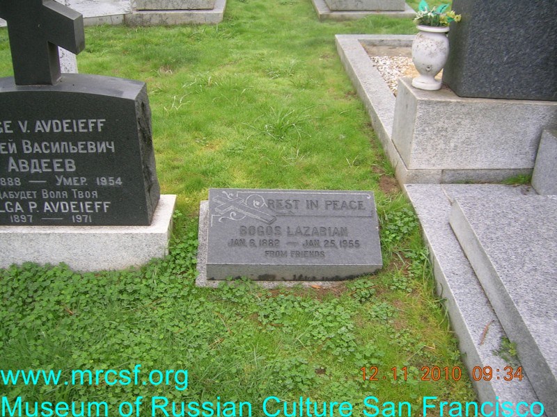 Grave/tombstone of LAZARIAN Bogos