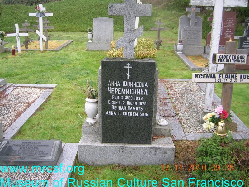 Grave/tombstone of CHEREMISKIN Анна Фокиевна
