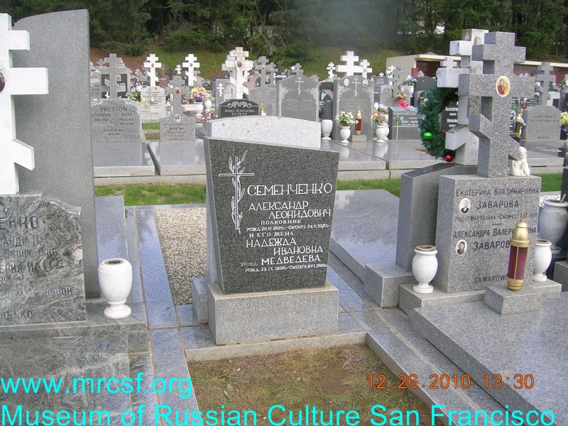 Могила/надгробие СЕМЕНЧЕНКО Надежда Ивановна