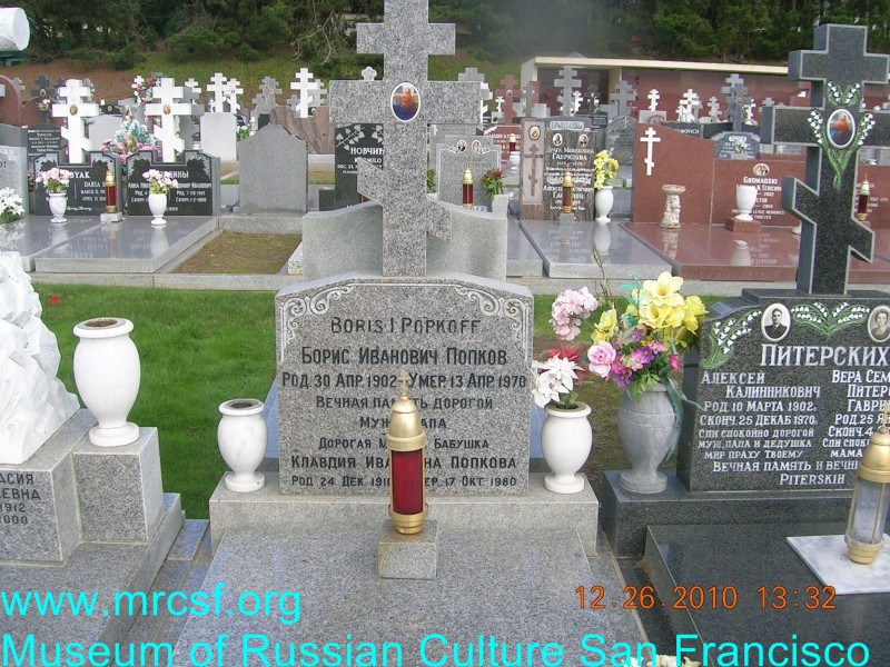 Grave/tombstone of POPKOFF Борис Иванович