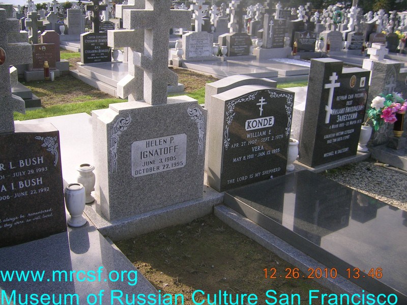 Grave/tombstone of IGNATOFF Helen P.