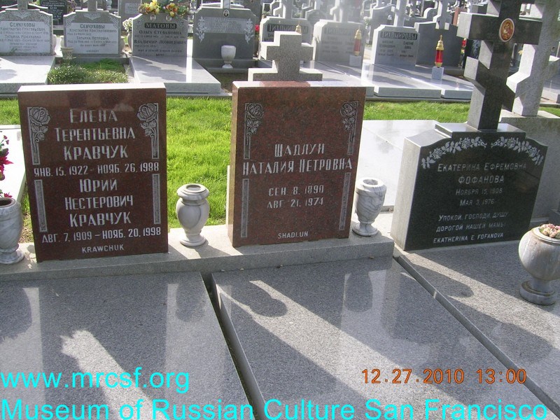 Grave/tombstone of SHADLUN Наталия Петровна