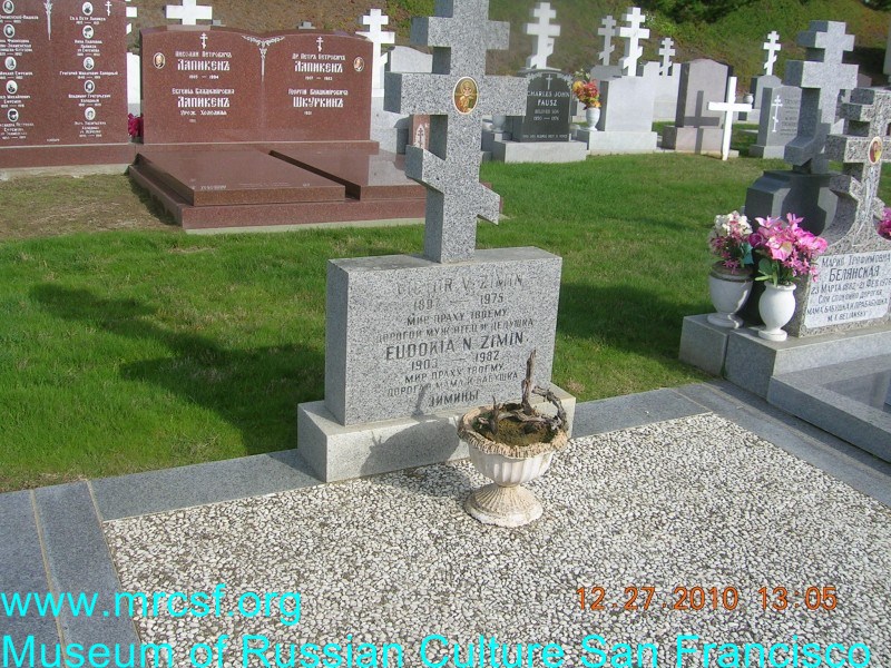 Grave/tombstone of ZIMIN Евдокия Н.