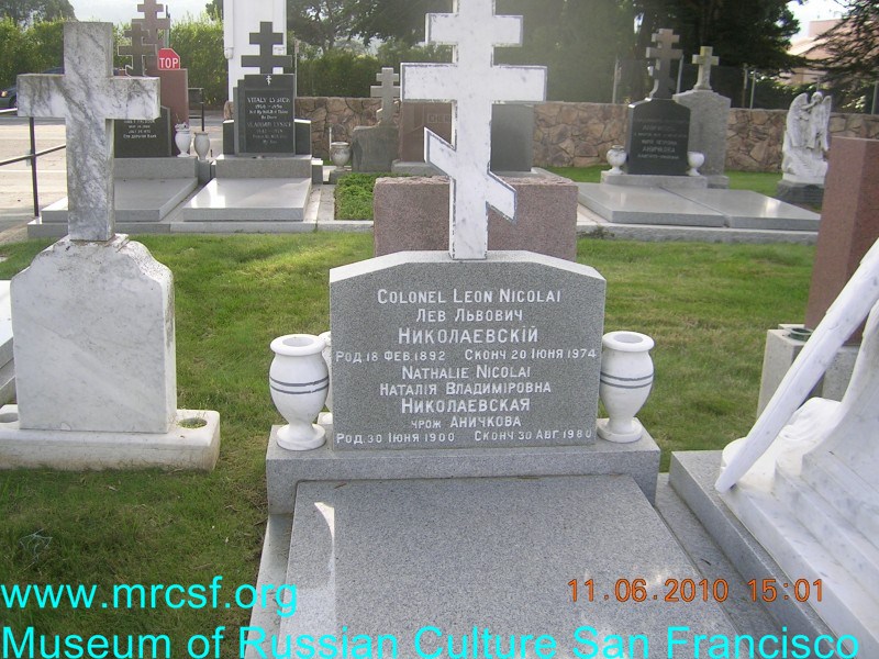 Grave/tombstone of NICOLAI Leon  Лев Львович