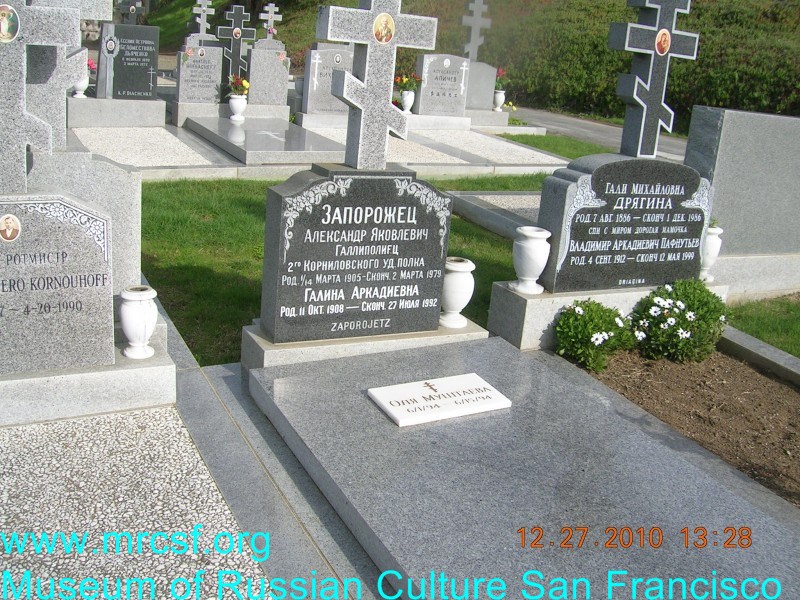 Grave/tombstone of ZAPOROJETZ Галина Аркадьевна