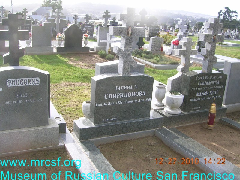 Grave/tombstone of SPIRIDONOV Halina (Галина)