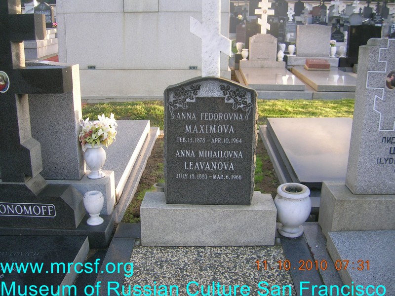 Grave/tombstone of LEAVANOVA Анна Михайловна