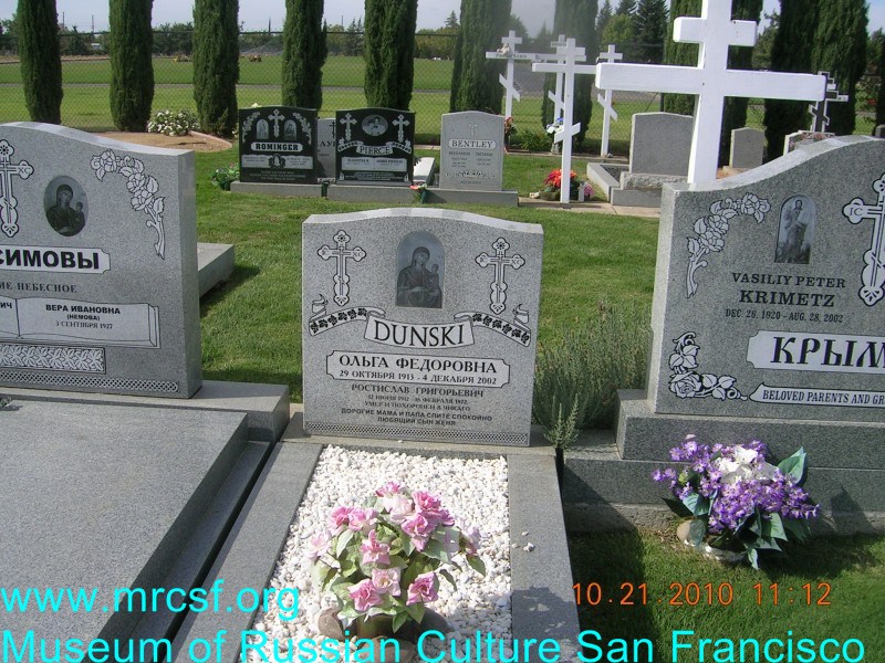 Могила/надгробие ДУНСКАЯ Ольга Федоровна