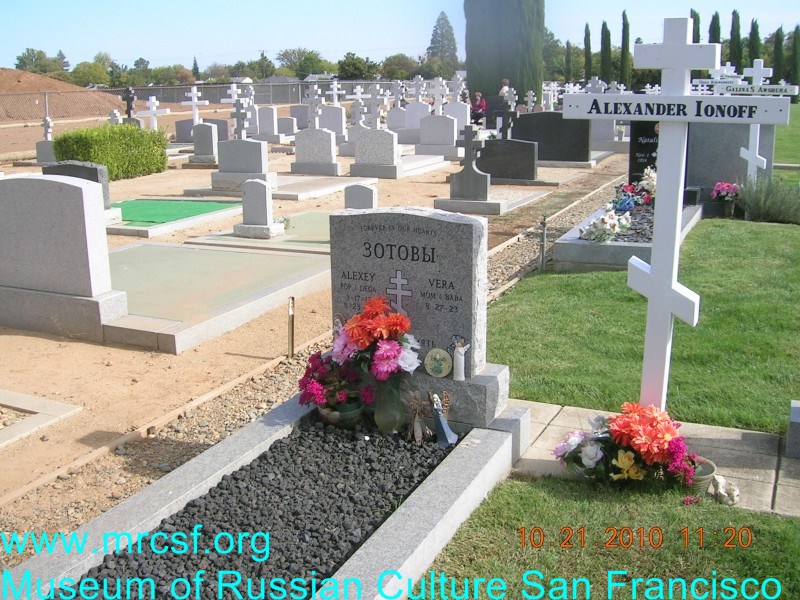Могила/надгробие ЗОТОВ Alexey