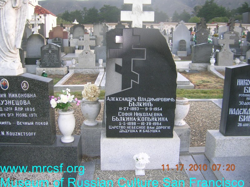 Grave/tombstone of BELKIN София Николаевна
