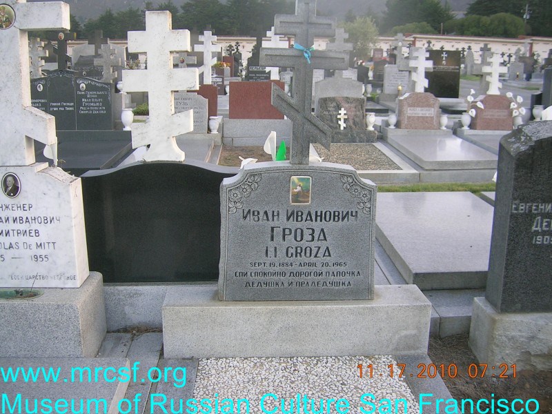 Grave/tombstone of GROZA Иван Иванович