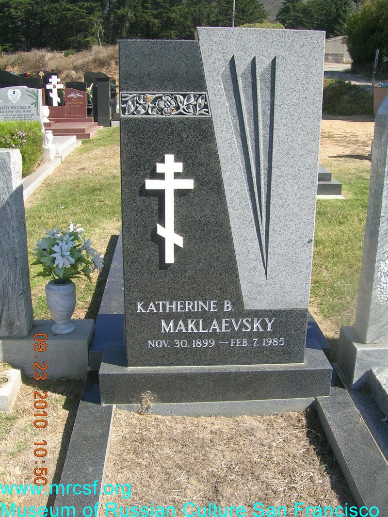 Grave/tombstone of MAKLAEVSKY Katherine B.