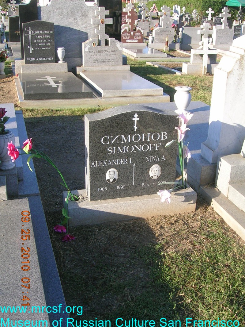 Grave/tombstone of SIMONOFF Александр И.