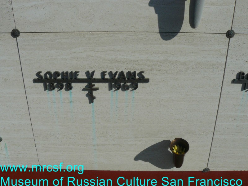Могила/надгробие ЕВАНС Sophie