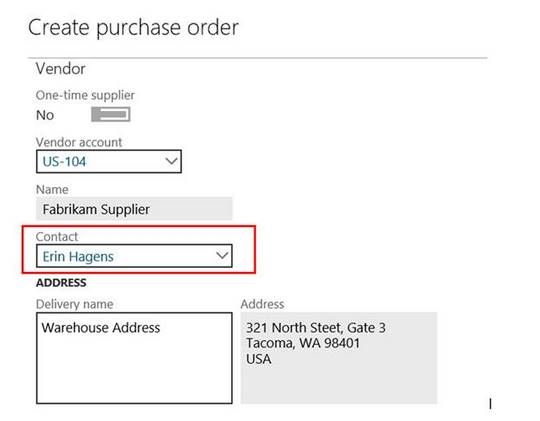 Dynamics 365 for Operations purchase order email