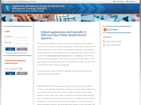 NIH Application Submission System & Interface for Submission Tracking (ASSIST) image preview