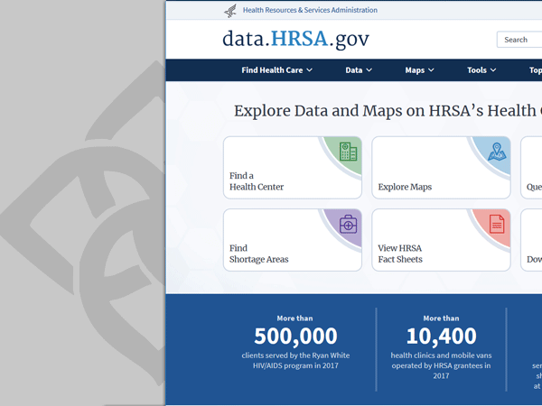 HRSA Data Warehouse website image preview