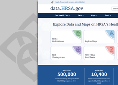 HRSA Data Warehouse website thumbnail