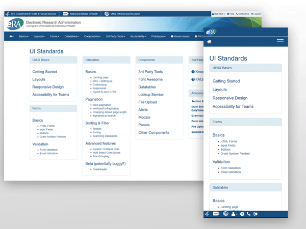 eRA UI Standards website image preview