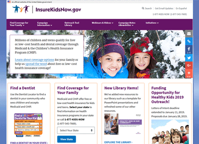 Insure Kids now website thumbnail