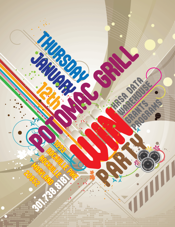 Win Party holiday flyer image preview