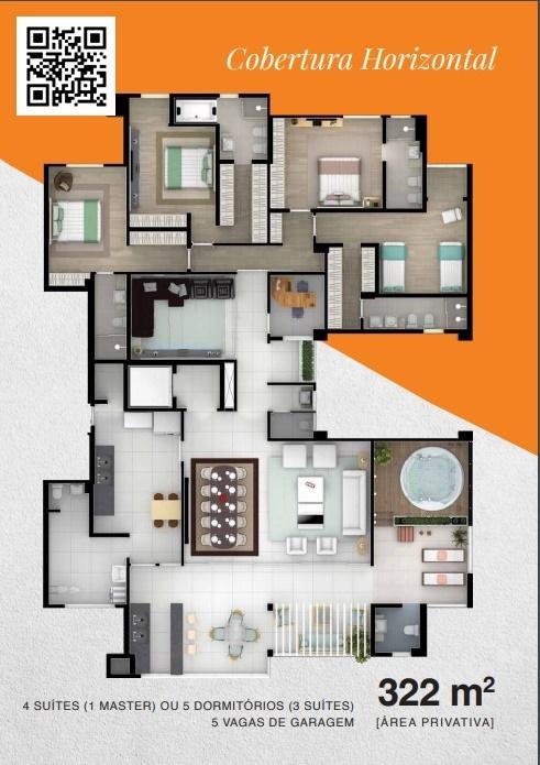 Cobertura, 5 quartos, 322 m² - Foto 2