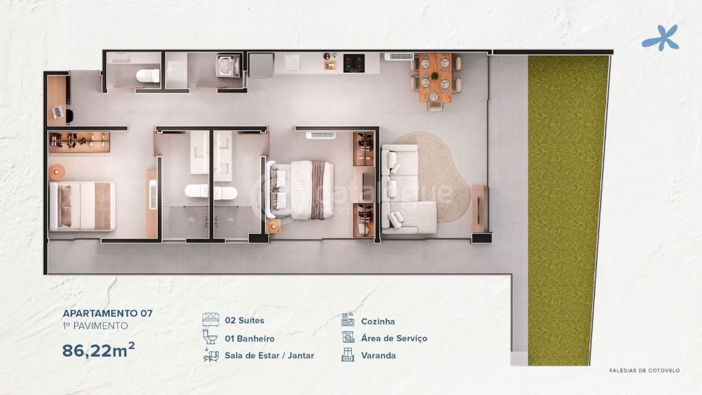 Apartamentos alto padrão pé na areia em cotovelo (03 opções 