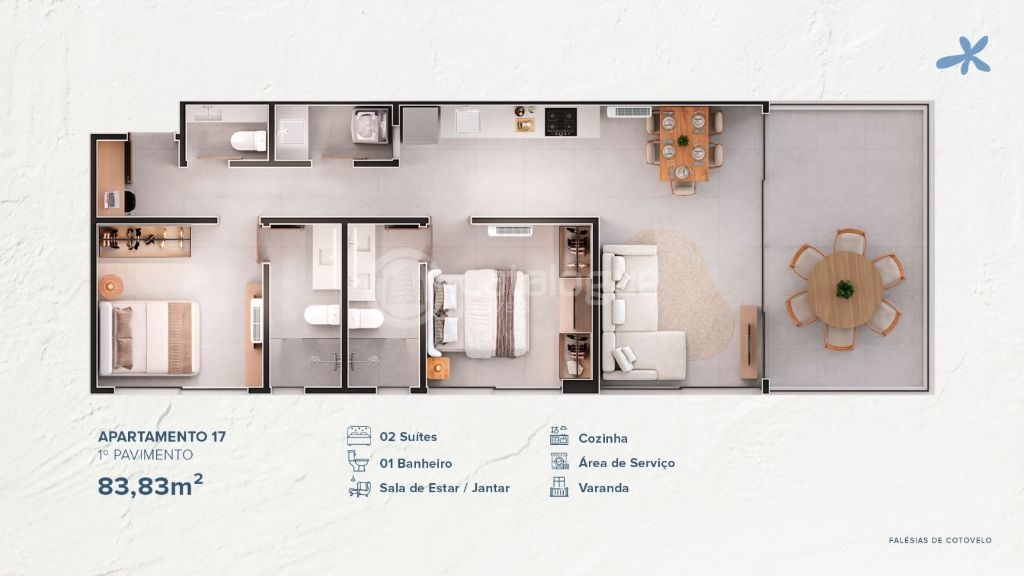 Apartamentos alto padrão pé na areia em cotovelo (03 opções 