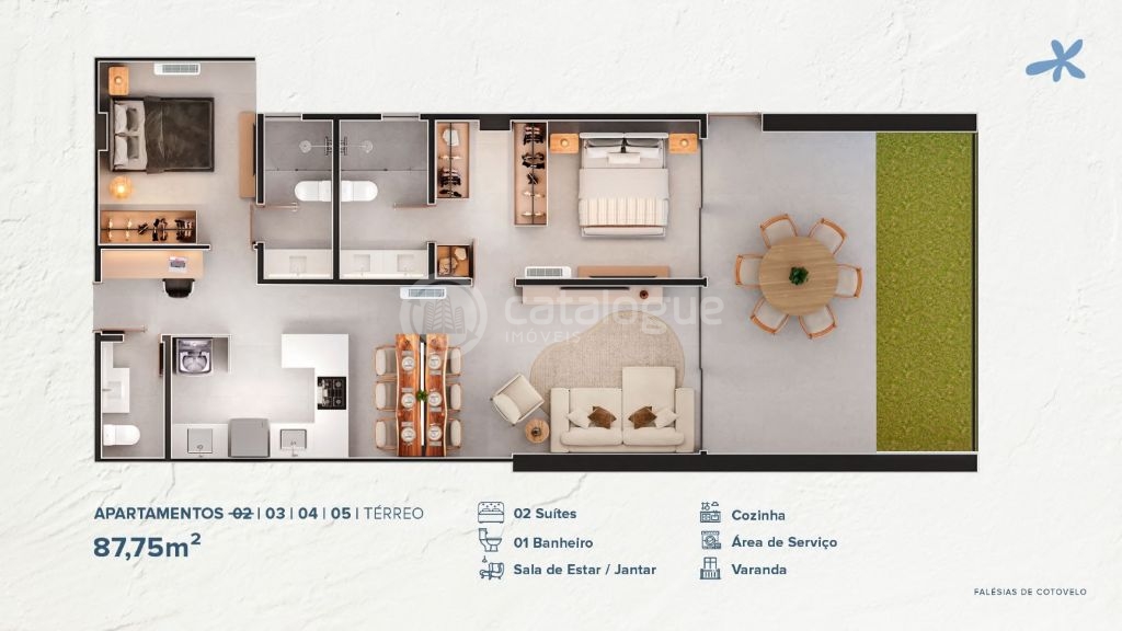 Apartamentos alto padrão pé na areia em cotovelo (03 opções 
