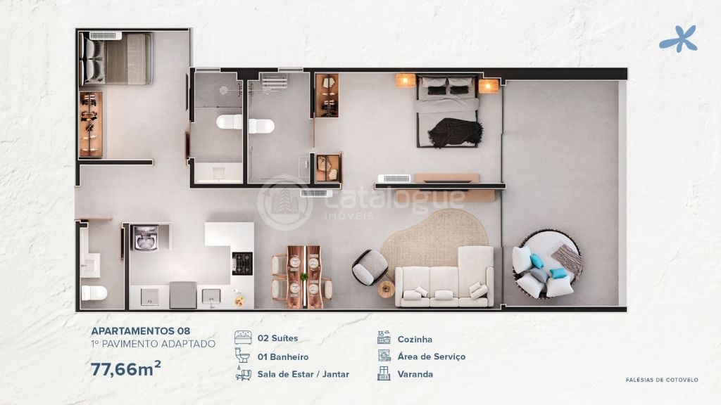 Apartamentos alto padrão pé na areia em cotovelo (03 opções 