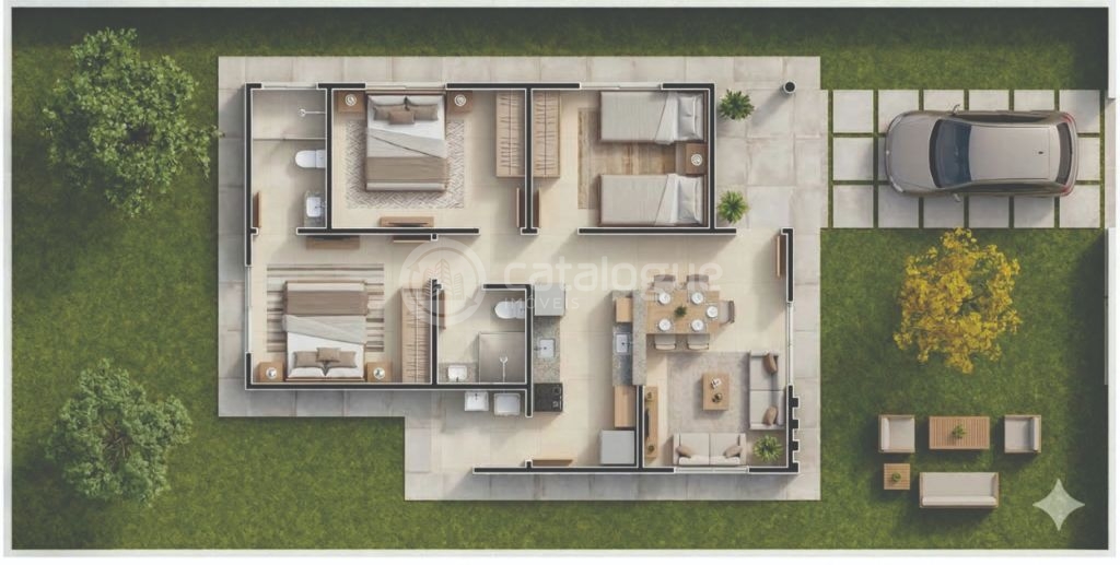 Cidade raros - 3 quartos (1 suíte) - cidade planejada