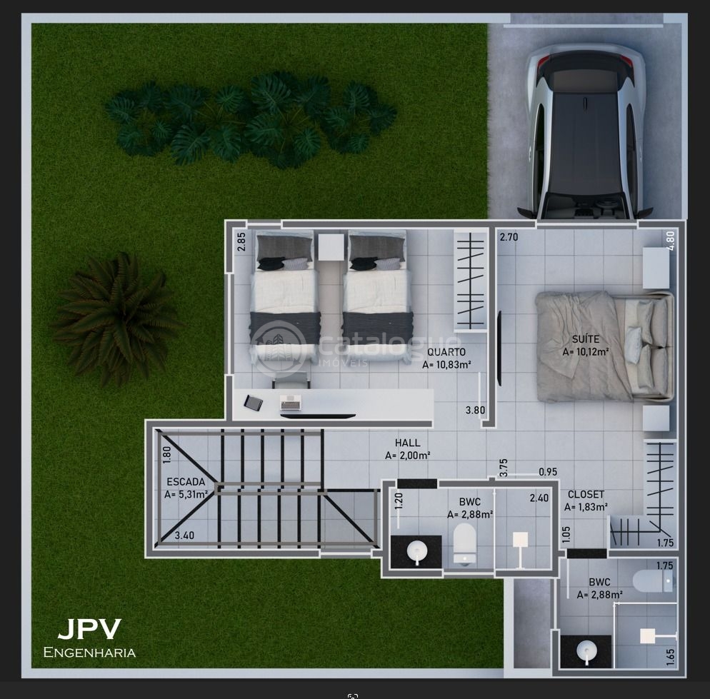 Duplex em Cajupiranga - SINAL ZERO e DOCUMENTAÇÃO GRÁTIS - 2 Qts (1 Suíte)