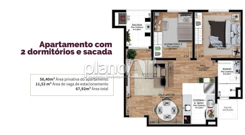Venda de apartamentos / padrão na cidade de gravataí