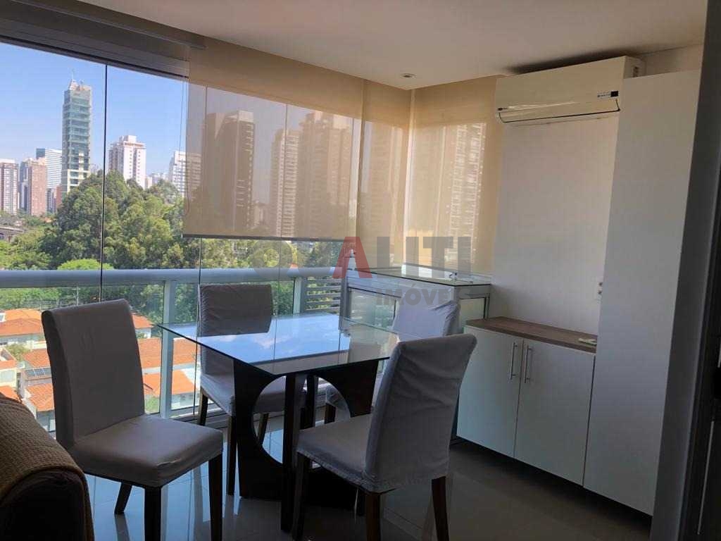 Apartamento studio moderno mobiliado no brooklin para locação e venda