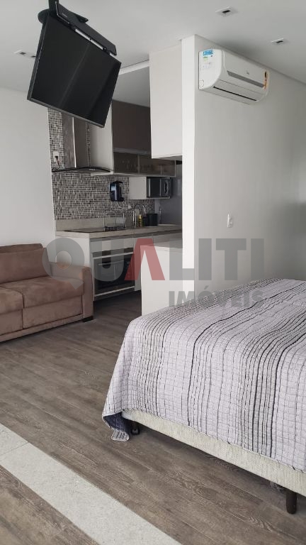 Apartamento mobiliado moderno no Brooklin Novo, com 1 dormitório, 1 vaga de garagem, depósito e lazer completo.