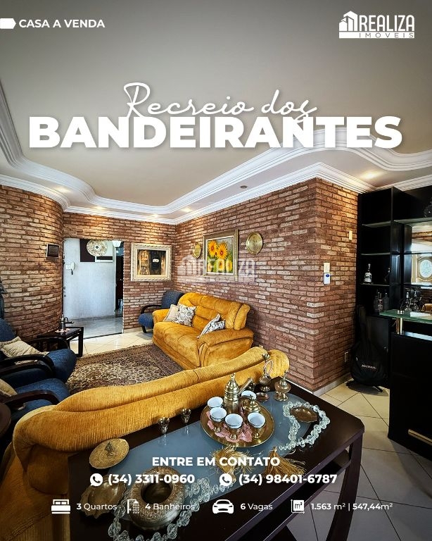 Casa de 3 quartos, 547m² no bairro Recreio dos Bandeirantes, em Uberaba | Eu Corretor